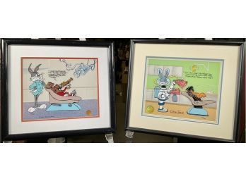 Chuck Jones Animations Cels: Too Clean For Comfort & Marvin The Martian And Bugs Bunny (CTF20)