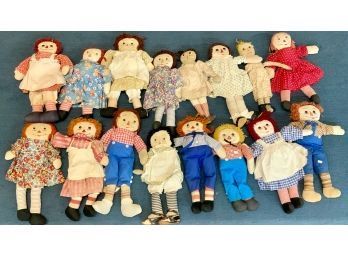 Large Collection Of Raggedy Ann Dolls, 16pcs (CTF20)