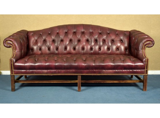 Tufted Leather Camel Back Couch (CTF40)