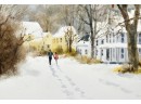 Keith Hoffman Watercolor, N.E. Winter Village (CTF20)