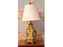 Pr. Contemporary Blue And Yellow Porcelain Lamps (CTF20)