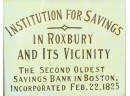 Vintage Glass Sign, Institution Of Savings, Roxbury MA (CTF20)