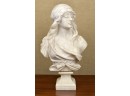 Vintage Signed Italian Marble Female Carved Bust (CTF20)