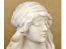 Vintage Signed Italian Marble Female Carved Bust (CTF20)
