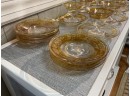 Vintage Etched Glass Sherbets With Under Plates (CTF20)
