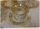 Vintage Etched Glass Sherbets With Under Plates (CTF20)