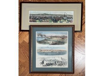 Two Colored Lithographs, Portland OR & Memphis TN (CTF10)