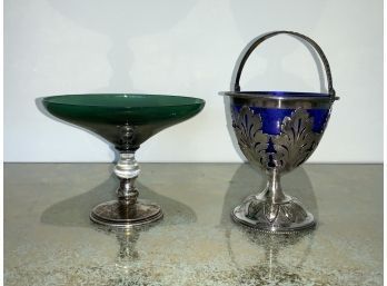 Sterling Compote & Plated Basket (cTF20)