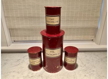 Vintage Red Herboriste Pots (cTF10)