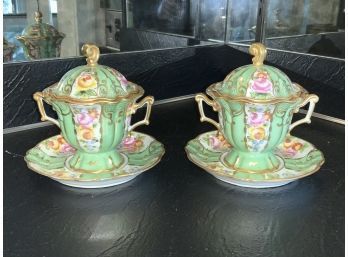 Pr. Sevres Chocolate Cups W/saucers (CTF20)