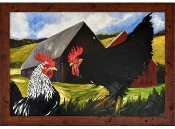 Large Ray Souza Oil, Chickens (CTF30)