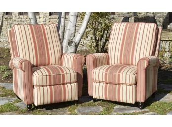Handy Living Striped Linen Reclining Chairs (CTF40)