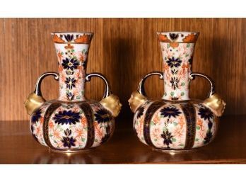 Pr 19th C. Royal Crown Derby Vases (CTF10)