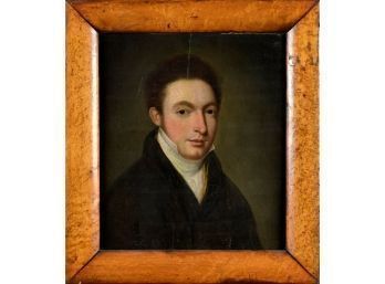 19th C. Oil On Wood Portrait Of Man (CTF10)