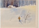 Dean Minor (Boston Ma) Watercolor, The Skier (CTF10)