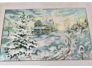 Snow Scene Watercolor Signed K. Bonanno 77 (CTF20)