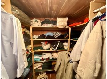 Cedar Closet Contents: Clothing , Blankets , Bags, Hats - On Site Pick Up Only