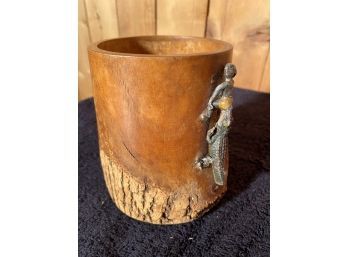 Unusual Hand Carved Wood Cup (CTF10)