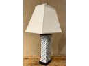 Two Contemporary Blue And White Porcelain Table Lamps (CTF20)