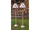 Contemporary Spool Turned Wood Floor Lamps (CTF30)