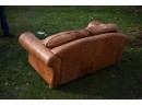 Vintage Leather Center Leather Loveseat (CTF40)