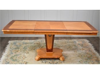 Vintage Deco Style Birdseye Maple Pedestal Base Table (CTF20)
