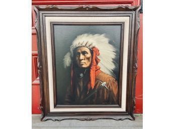 Harl Nobles Oil On Board, Portrait Of A Native Man (CTF10)