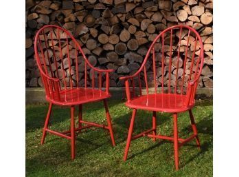 Red Painted Steel Windsor Style Chairs (CTF30)