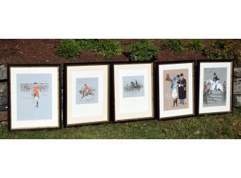 Five Vintage Snaffle Equestrian Lithographs (CTF30)