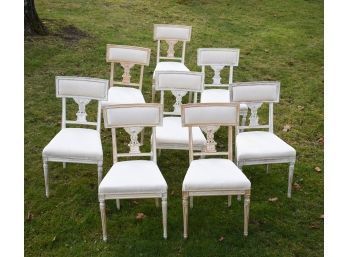 Set Of Vintage Eight Petite European Dining Chairs (CTF40)