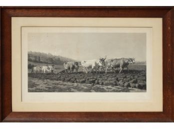 WT Davey Engraving Of Rosa Bonheur Painting Ploughing (CTF30)