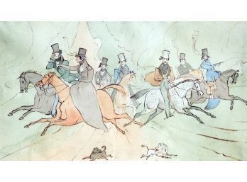 Antique English Gouache, Horsemen (CTF10)