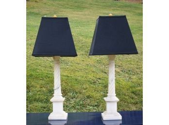 Pr. Vintage Carved Alabaster Table Lamps (CTF20)