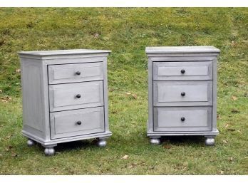 Pr. Metal And Wood Side Chests (CTF30)