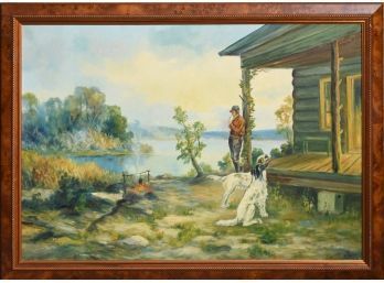 Vintage Oil Painting, Hunting Dogs (CTF10)