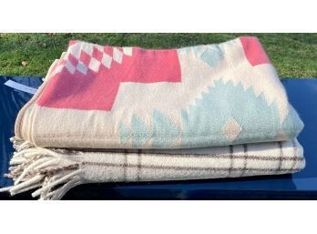 Two Ralph Lauren Cashmere And Wool Blankets (CTF20)