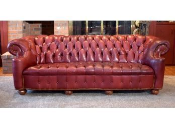 Red Leather Chesterfield Tufted Sofa (CTF50)