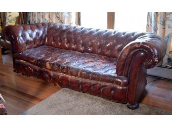 Vintage Chesterfield Leather Sofa (CTF50)