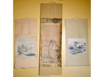 Three Antique Asian Scroll Paintings (CTF20)