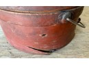 Vintage Red Painted Pantry Box And Burl Bowl (CTF10)