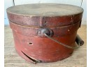 Vintage Red Painted Pantry Box And Burl Bowl (CTF10)