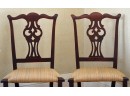 Fine Pair Of 18th C. Country Chippendale Side Chairs (CTF20)