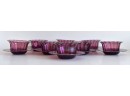 Set Of 8 Steuben Amethyst Berry Bowls And Plates (CTF20)