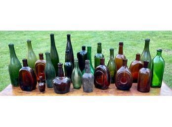 Vintage Glass Bottles, 23pcs.  (CTF20)