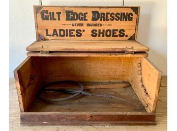 Antique Whittemore's Boston MA 'Gilt Edge Dressing, Ladies Shoes' Advertising Box (CTF20)