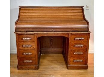 Victorian Oak Roll Top Desk (CTF40)
