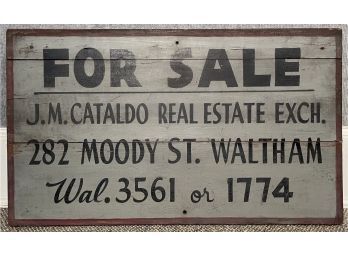 Antique Painted Wood Real Estate Sign (CTF10)