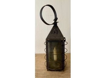 Antique Pierced Tin Candle Lantern (CTF10)