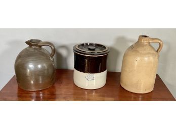 Three Vintage Stoneware Crocks (CTF10)