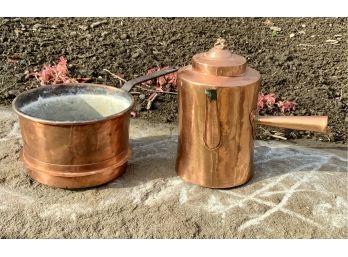 Antique Copper Tea Pot And Pot (CTF10)